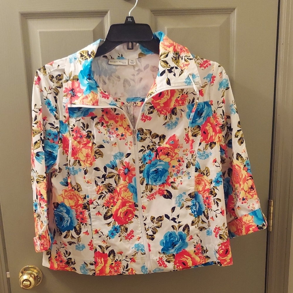 Studio Works Floral Zip-Up Jacket
